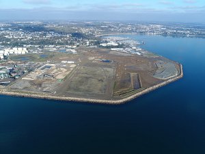 Le chantier en décembre 2016, au démarrage des travaux de stabilisation du polder créé à la fin des années 1970.
© Panoramic Bretagne